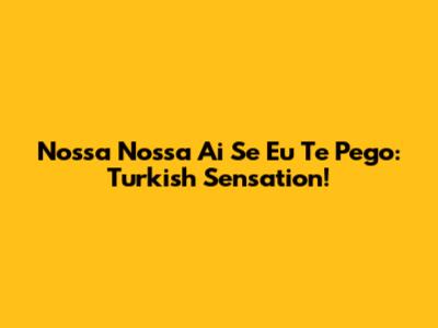 Nossa Nossa Ai Se Eu Te Pego: Turkish Sensation!